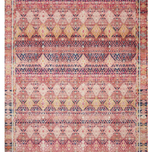 Loloi Layla 7'-6" x 9'-6" Area Rug in Magenta/Multi - Thick Area Rug, Soft Area Rug